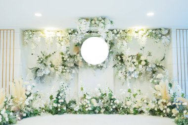 düğün arkaplanı, düğün çiçeği süslemesi, gül duvarı, renkli arka plan, taze gül, bir demet çiçek.