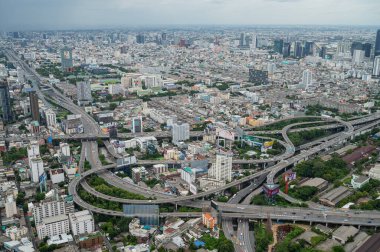 Şehrin en üst manzarası, Bangkok binası, şehir merkezi.