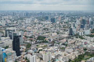Şehrin en üst manzarası, Bangkok binası, şehir merkezi.