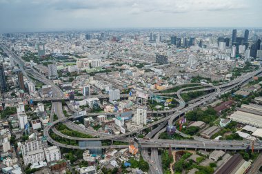 Şehrin en üst manzarası, Bangkok binası, şehir merkezi.
