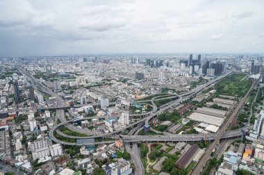 Şehrin en üst manzarası, Bangkok binası, şehir merkezi.