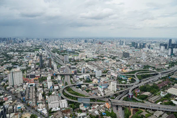 Şehrin Üst Manzarası Bangkok Binası Şehir Merkezi — Stok fotoğraf