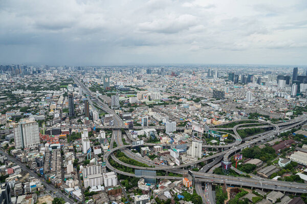 Top view of the city, building of bangkok, cityscap
