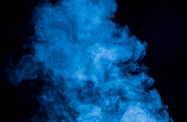 Blue smoke with black background, clou