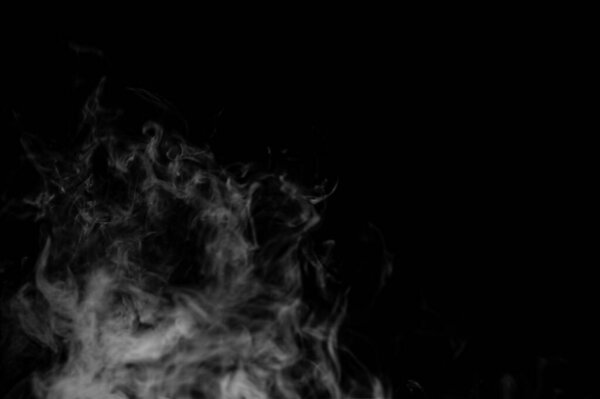 White smoke with black background, clou