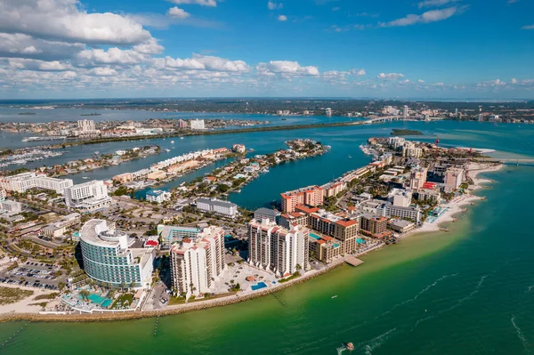 Panoráma Város Clearwater Beach Nyári Vakáció Floridában Gyönyörű Kilátás Szállodák — Stock Fotó