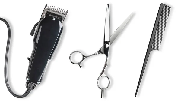 Hair Clipper Scissors Comb Professional Barber Hair Clipper Shears Man — Stock Photo, Image