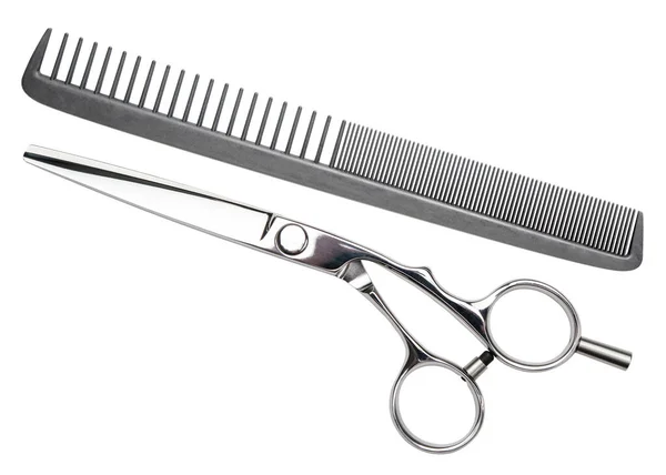 Scissors Comb Professional Barber Scissors Shears Comb Man Woman Haircut — Stock Photo, Image