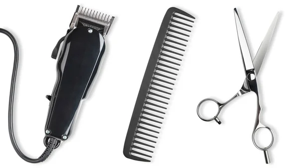 Scissors Comb Hair Clipper Professional Barber Hair Clipper Shears Man — Stock Photo, Image