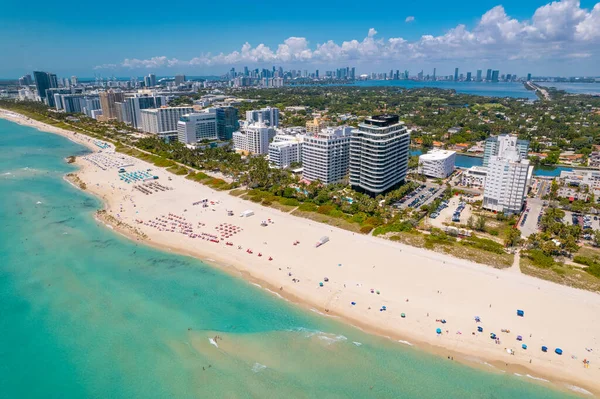 Miami Beach Florida Panorama Miami South Beach City Oceano Atlantico — Foto Stock