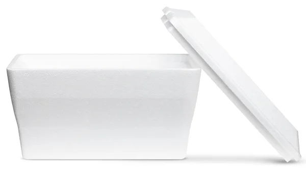 Kylare Styrofoam Cooler Box Vit Skumplast Cooler Box För Kall — Stockfoto