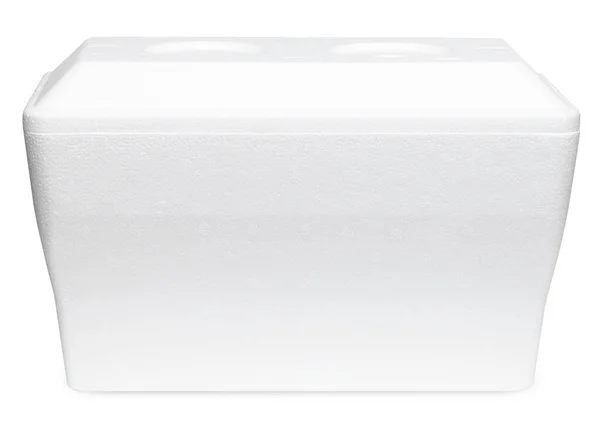 Kühler Styropor Kühlbox Kühlbox Aus Weißem Schaumstoff Für Eis Nehmen — Stockfoto