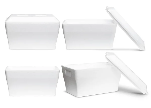 Kylare Styrofoam Cooler Box Vit Skumplast Cooler Box För Kall — Stockfoto