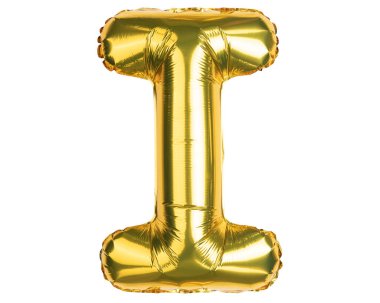 İngiliz Alfabe Harfleri. Birinci mektup. Balon. Sarı altın folyo helyum balonu. Parti, doğum günü, tebrik kartı, etkinlikler, reklamlar için iyi. Yüksek çözünürlüklü. Beyaz arkaplanda izole.