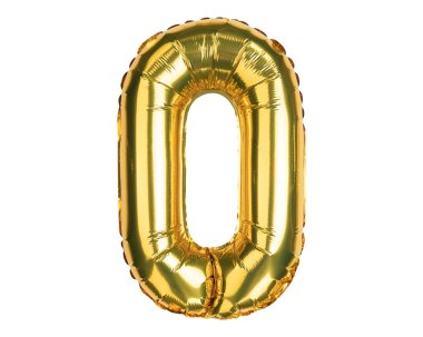 İngiliz Alfabe Harfleri. O harfi. Balon. Sarı altın folyo helyum balonu. Parti, doğum günü, tebrik kartı, etkinlikler, reklamlar için iyi. Yüksek çözünürlüklü. Beyaz arkaplanda izole.