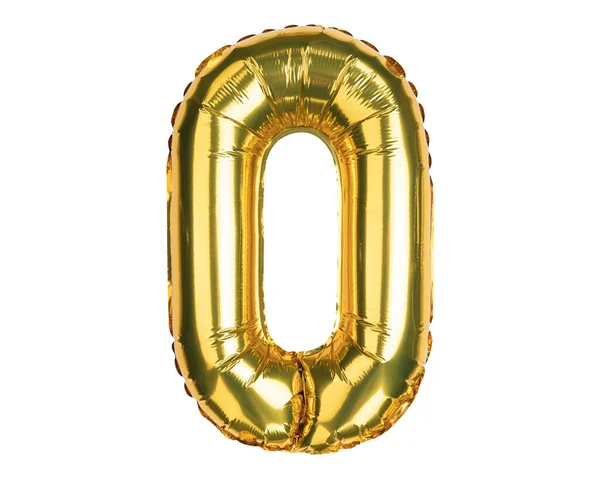 英語のアルファベット文字 手紙O 風船だ 黄色の金箔ヘリウム気球 パーティー 誕生日 グリーティングカード イベント 広告に適しています 高解像度写真 — ストック写真