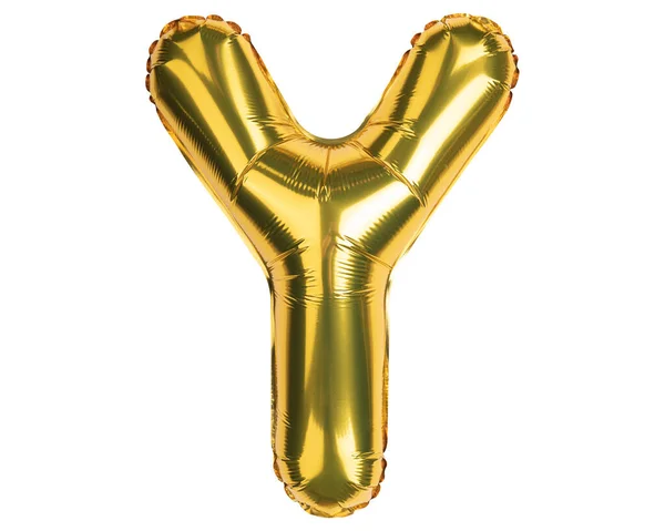 Angol Ábécé Betűk Betű Lufi Sárga Arany Fólia Hélium Ballon — Stock Fotó