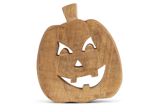 Wooden Pumpkin Jack Lantern Jack Lantern Halloween Party Happy Halloween — Photo