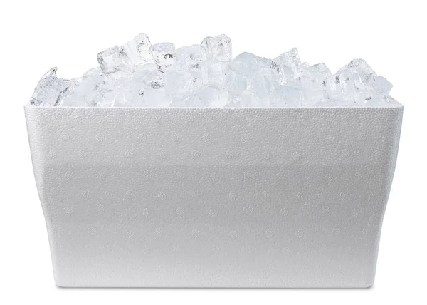 Cooler Ice Styrofoam Cooler Box White Foam Plastic Cooler Box — Stock Photo, Image