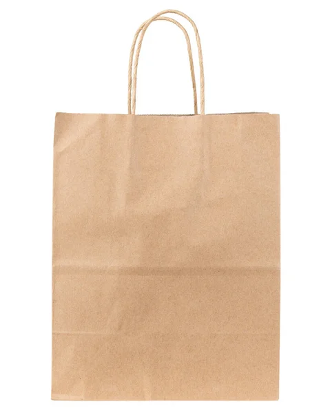 Paper Bag Kraft Paper Shopping Bag Brown Folded Paper Bag — Foto de Stock