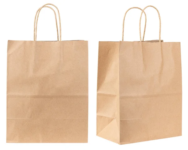 Paper Bag Kraft Paper Shopping Bag Brown Folded Paper Bag — Foto de Stock
