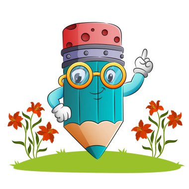 Kalem illüstrasyonun elini kaldırıyor