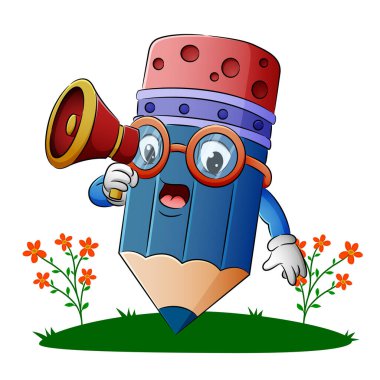 Kalem, illüstrasyon hoparlörünü tutuyor.