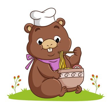 Wombat şefi illüstrasyon başlığını yiyor.