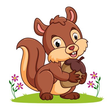 Sincap büyük bir fındık resmi tutuyor.