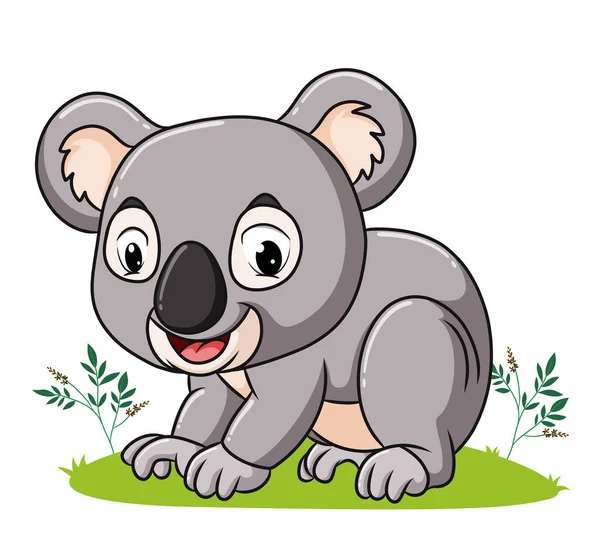 Der Koala Sitzt Und Spielt Garten Der Illustration — Stockvektor