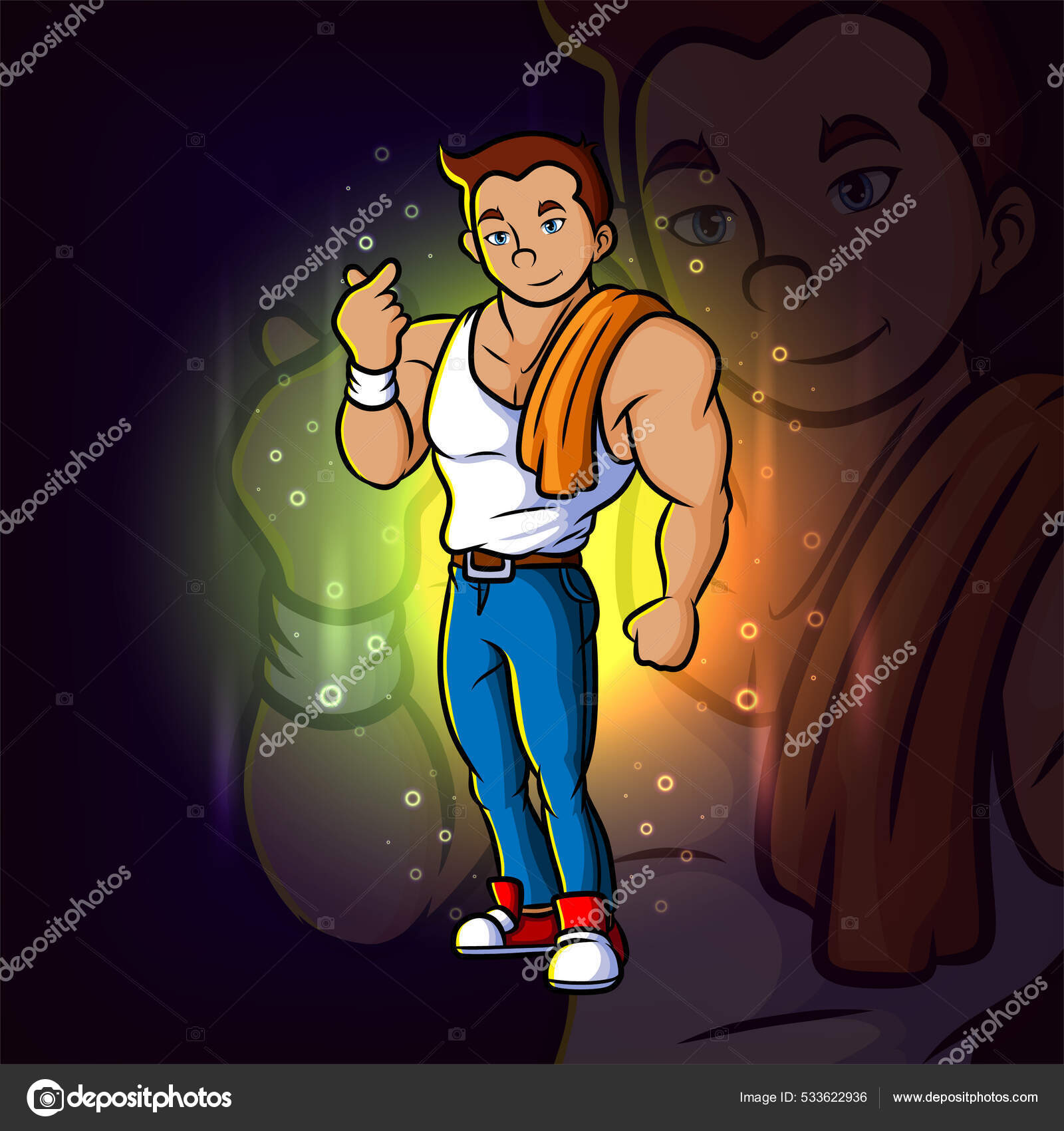 선수가 사랑의 마스코트 디자인을 있습니다 스톡 벡터 - ©21studiodesign2020@gmail.com 533622936, image size:1600x1700