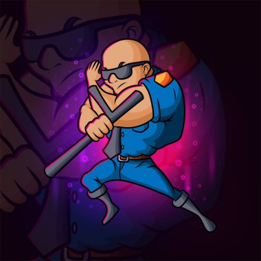 Resmin yarasa esport logosu tasarımlı polis operasyonu