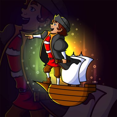 Christopher Columbus korsanları esport logosu tasarımı gibi bir şey hazırlıyorlar.