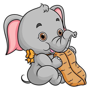 Küçük fil, resimden oluşan büyük bir fıstık yiyor.