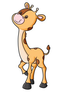 Mutlu zürafa resimden dolayı çok heyecanlı ve gülümsüyor.