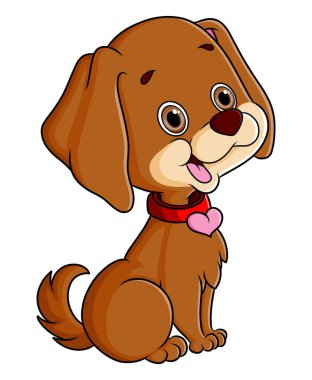 The happy beagle dog is ready for playing with friends of illustration