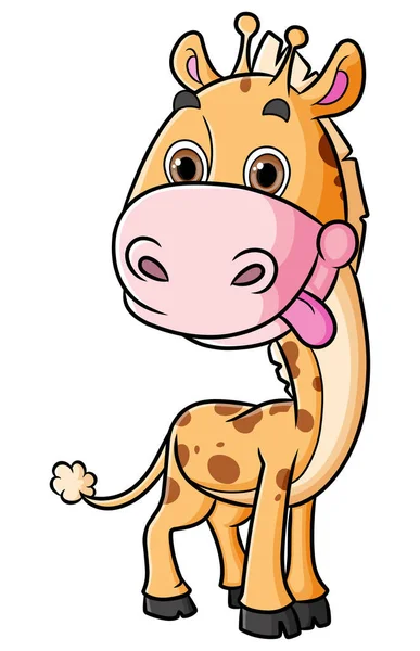 Girafa Feia Está Dando Cara Boba Ilustração — Vetor de Stock