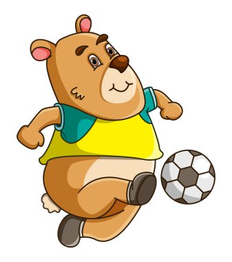 Sportif wombat koşuyor ve resimli futbol oynuyor.