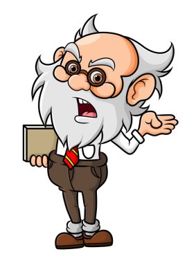 Yaşlı öğretim görevlisi sunumu resim sınıfında yapıyor.