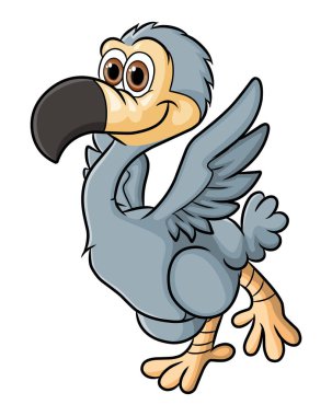 The smiley dodo bird is going to fly of illustration