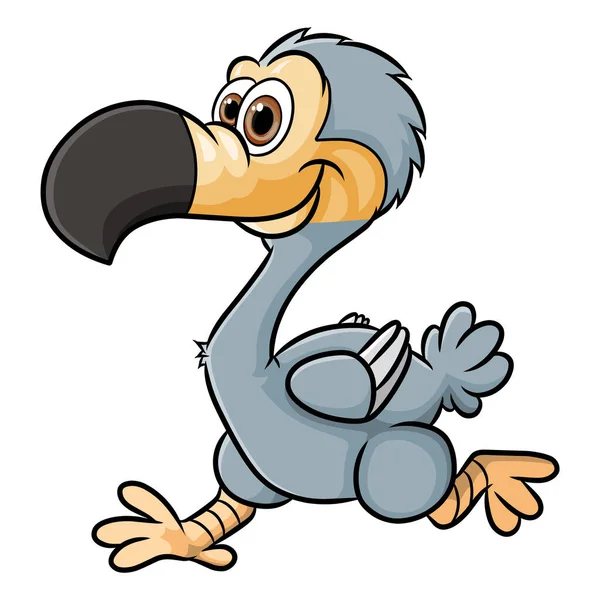 Happy Dodo Bird Running Very Fast Illustration — 图库矢量图片