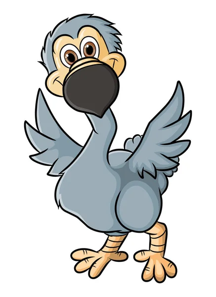 Cute Dodo Bird Posing Looking Camera Illustration — 스톡 벡터