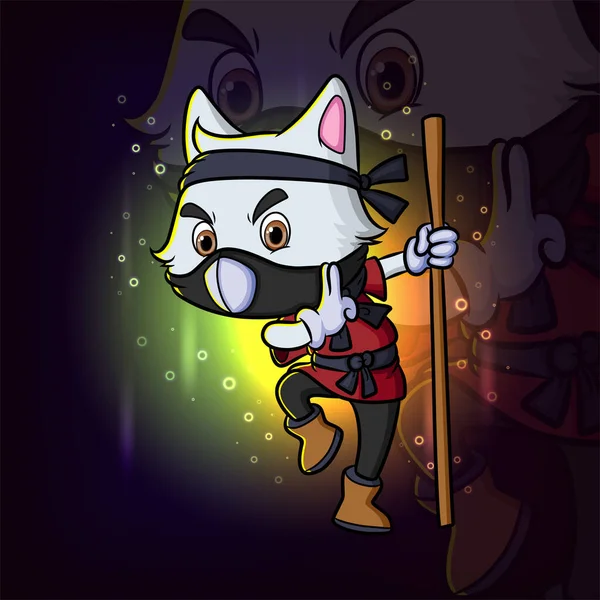 Çizimlerin maskot logosuyla yapılan ninja kedi saldırısı.
