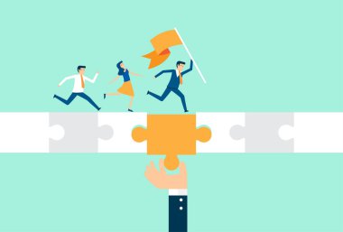 Businessman pave the way to their goals, target guideline, business goals, expected success