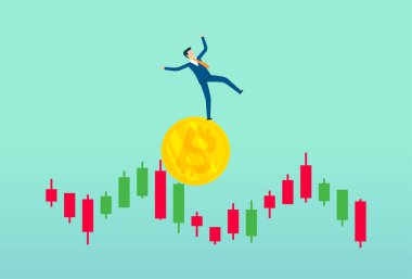 Bitcoin market was hit by a price slash, Investing in the stock market and crypto currency, bull market, bear market clipart