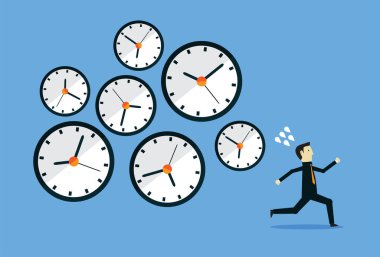 İş çıkış saati yoğun olan bir iş adamı.