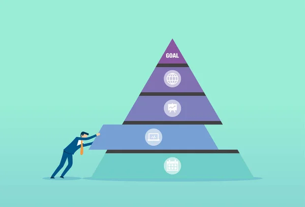 Лидерство Выбрать Правильный Путь Успеху Пирамида Диаграмма Принятие Деловых Решений Лицензионные Стоковые Векторы