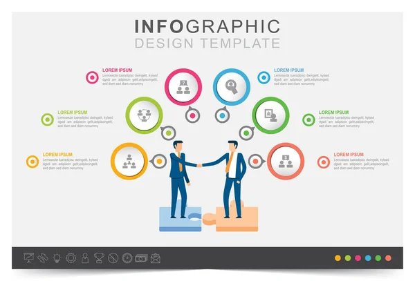 Modèle Infographie Moderne Modèle Infographie Entreprise Présentation Visualisation Des Données — Image vectorielle