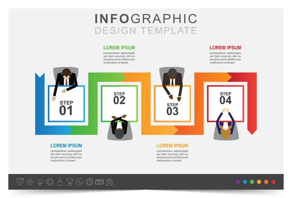 Plantilla Infografía Moderna Plantilla Infografía Negocios Presentación Visualización Datos Comerciales — Vector de stock