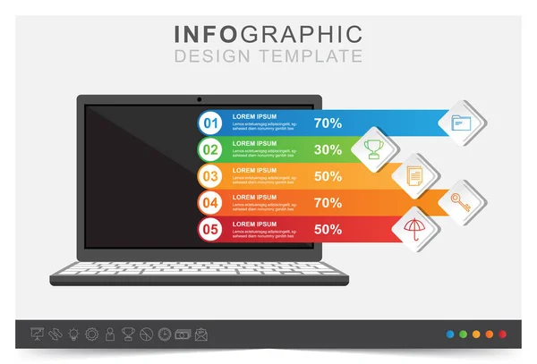 Plantilla Infografía Moderna Plantilla Infografía Negocios Presentación Visualización Datos Comerciales — Archivo Imágenes Vectoriales